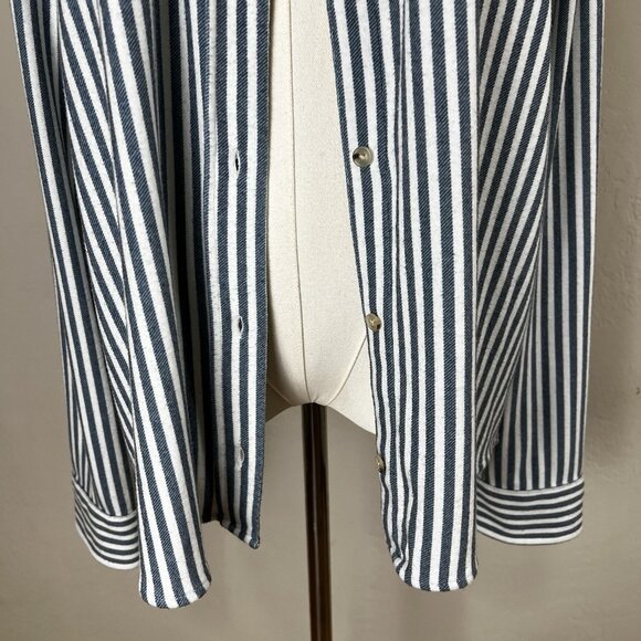 Faherty Legend Sweater Shirt Blue Striped Button-Up Long Sleeve Size Large (?) - Picture 3 of 12